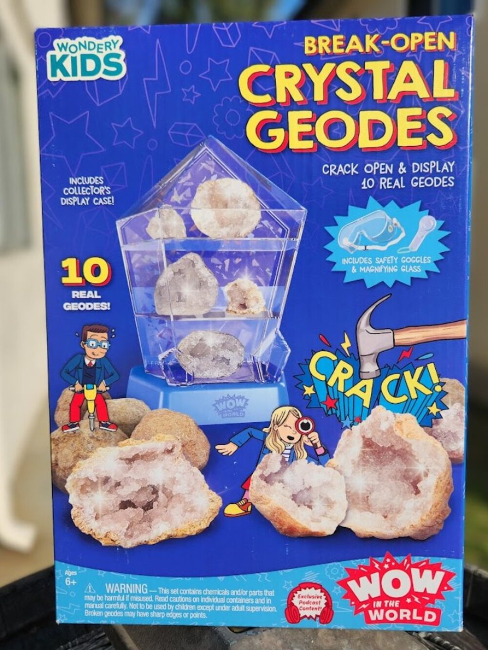 WOW in the World Crystal 10 Geodes STEM Science Kit Set Rocks Bundle Geology Gem